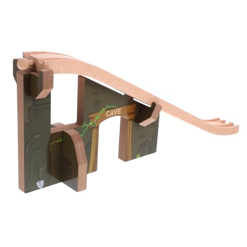 UPKOCH Holz eisenbahnbrücke aus Naturholz Kreatives für Kompatibel mit Holzeisenbahn schienen Fördert Feinmotorik und Fantasie Attraktives Design von UPKOCH
