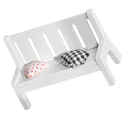 UPKOCH Holzbank für Puppenhaus Vintage Mini Möbel für Miniaturszenen Dekorative Bank für DIY Miniaturprojekte Puppenstubenmöbel für Dekoration von UPKOCH