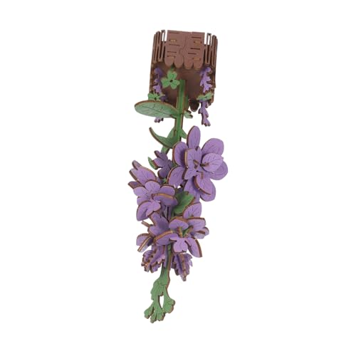 UPKOCH Holzblumen-Bouquet Bastelset Violett aus Langlebigem Holz DIY Puzzle Blumenstrauß Modell für Erwachsene Kreatives Geschenk und Dekorativer Schreibtischakzent von UPKOCH