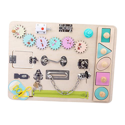 UPKOCH Holzfarbenes Montessori Lernspielzeug Für Lustiges DIY Busy Board Mit Verschiedenen Aktivitäten Für Sicheres Und Lernen Für Kleinkinder Ab Jahren von UPKOCH