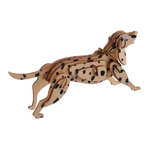UPKOCH Holzhund -Puzzle 3D Dalmatian Tiermodell Holztier -geformtes Puzzle Hund Figur Holzhandwerk Gehirn Teaser Hundemodell Für Desktop - UPKOCH Holzhund -Puzzle 3D Dalmatian Tiermodell Holztier -geformtes Puzzle Hund Figur Holzhandwerk Gehirn Teaser Hundemodell Für Desktop - von UPKOCH