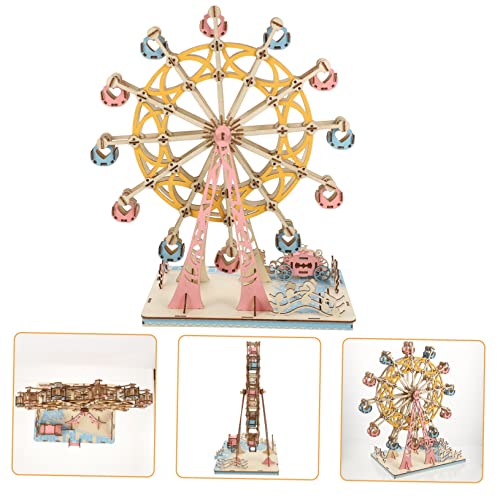 UPKOCH Holzpuzzle Ferris Wheel Modellbausatz aus Natürlichem Holz Pädagogisches DIY Puzzle für Erwachsene und Glatte Kanten Fördert Kreativität und Geduld von UPKOCH