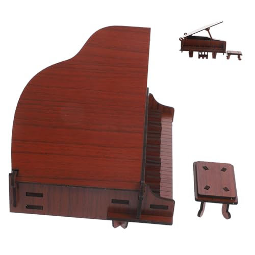 UPKOCH Holzpuzzle Klavier Modell Bausatz DIY Pädagogisches Lernspielzeug für Vorschulkinder Handgefertigtes Musikpuzzle aus Rotsandholz Dekoratives für Erwachsene von UPKOCH