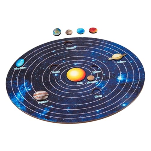 UPKOCH Holzpuzzle Solar System mit Planeten Pädagogisches Weltraum Lernspielzeug für Kreatives Montessori Puzzle für Motorische Fähigkeiten und Kognitive Entwicklung Farbenfrohes von UPKOCH