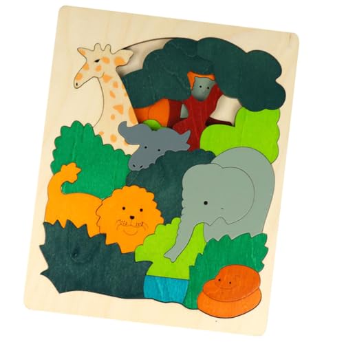 UPKOCH Holzpuzzle Tiermotiv Lagig Pädagogisches Lernspielzeug für Kleinkinder Sicher Glatte Kanten Langlebig Robust Fördert Selbstvertrauen und Aufmerksamkeit bei Kindern von UPKOCH