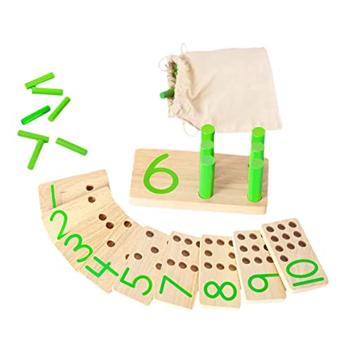 UPKOCH Holzspielzeug Montessori Mathematik Lernset für Zahlenverständnis und Rechenübungen Pädagogisches Lernspielzeug Sicherem Holz Fördert Hand Augen Koordination und Farberkennung von UPKOCH
