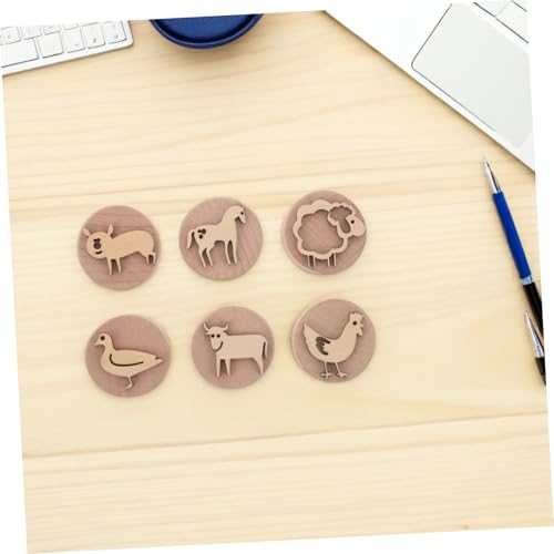 UPKOCH Holzstempel Set mit Niedlichen Tiermotiven Sicherer Glatter Holzgriff Stempel für Kreatives Frühe Beschäftigung für Schule und Familie von UPKOCH