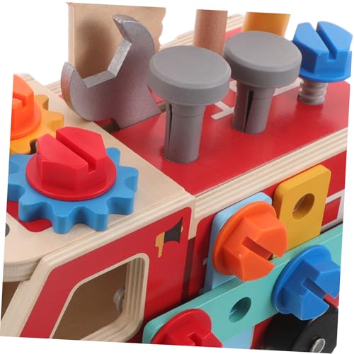 UPKOCH Holzwerkzeug Set mit Stabiler Konstruktion Montessori Stem Lernspielzeug Bunte Schrauben und Muttern für Feinmotorik Pädagogischer Werkzeugwagen für Kleinkinder Kreatives von UPKOCH