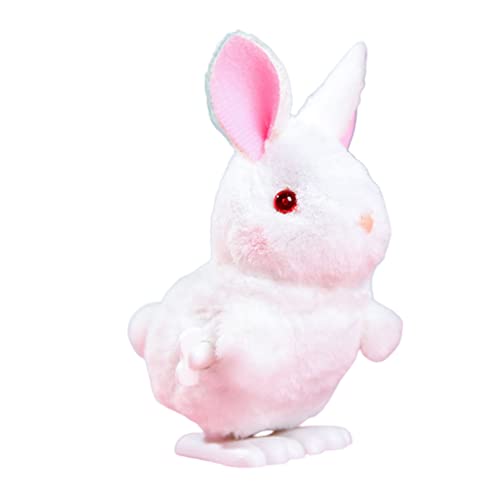 UPKOCH Hüpfendes Hasenspielzeug Aus Plüsch Zum Aufziehen Kaninchen Aufziehspielzeug Für Lustiges Aufziehspielzeug Tiere Hase Hase Plüsch Goodie-Bag-füller Weiß Plastik von UPKOCH