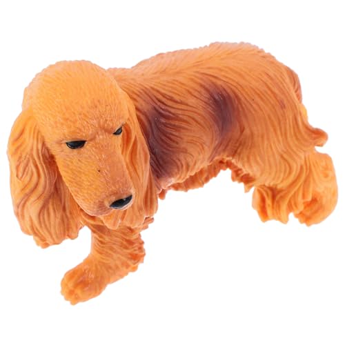 UPKOCH Hundeskulptur Tiere -lernspielzeug Französische Bulldogge Realistische Hundefigur Simulierte Tierskulptur Hundekuchen Simulation Cocker Spaniel-Modell Spielzeughund Welpe Brown PVC von UPKOCH