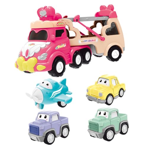 UPKOCH Inertiales Modell Spielzeugauto Baustellenfahrzeug für Kleinkinder Mädchen Pull Back Funktion Rosa Prinzessin Design Fördert Hand Auge Koordination und Eltern Junge Mädchen von UPKOCH