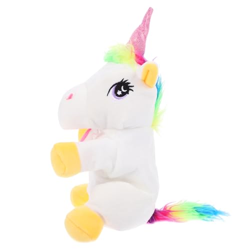 UPKOCH Interaktive Einhorn Handpuppe aus Plüsch für Lebensecht Gestaltete Tier handpuppe zum Geschichtenerzählen Kindgerechte Fördert Fantasie und Sprachentwicklung von UPKOCH