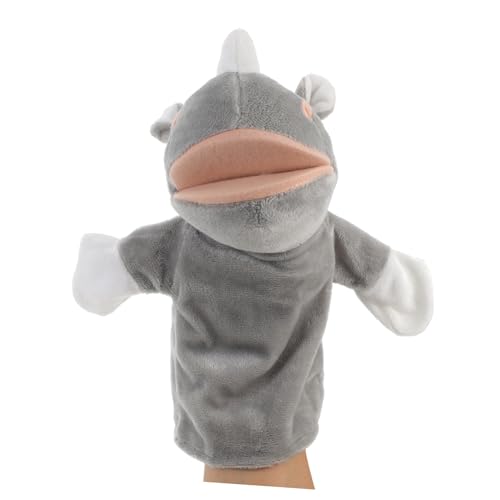 UPKOCH Interaktive Handpuppe Rhinozeros mit Offenem Mund Kuscheliges Plüschtier für Fördert Motorik Kommunikation und Eltern Junge Mädchen Bindung Farbenfrohes Cartoon Tier Puppenspiel von UPKOCH