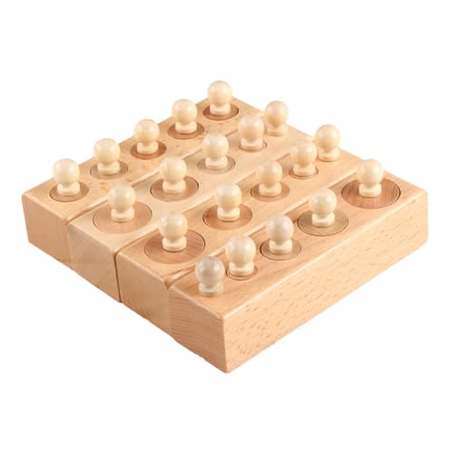 UPKOCH Interaktives Lernspielzeug aus Holz mit Zylindrischen Steckspiel Pädagogisches Motorikspiel für Feinmotorik und Kognitiver Entwicklung Geeignet für Jungen und Mädchen von UPKOCH