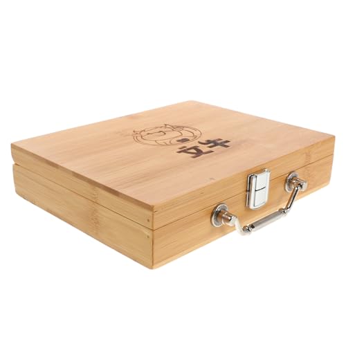 UPKOCH Tragbare Mahjong-kacheln-aufbewahrungsbox Vintage-Holz-Mahjong-koffergriff Für Partyspiele Auf Reisen von UPKOCH