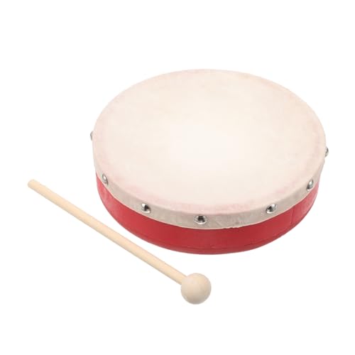 UPKOCH Kinderschlaginstrument Kleinkindspielzeug Kindermusikspielzeug Handtrommeln Kinderrhythmustrommel Orff Musikinstrument Kindermusikinstrument Kinderhandtrommel Kindertrommel Rot von UPKOCH