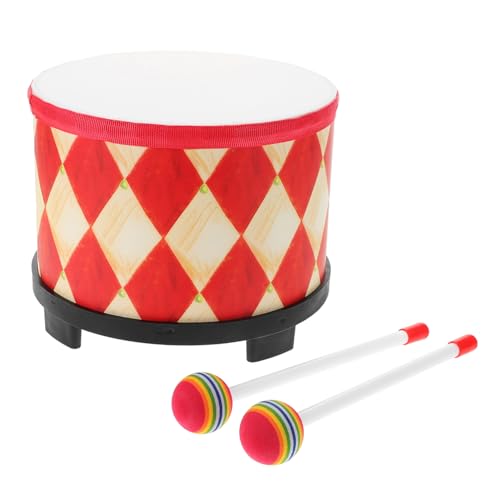 UPKOCH Kindertrommel kinderspielzeug Trommel Musik Schlagzeug Kindermusikinstrument Kleine Trommel für chinesische Trommelstöcke Trompete hölzern rot von UPKOCH