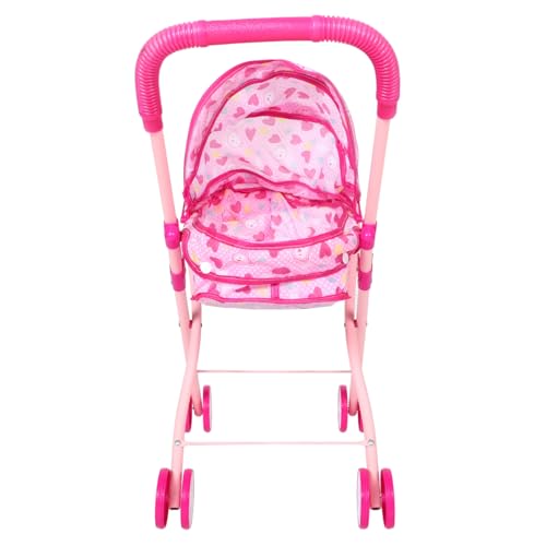 UPKOCH Kinderwagen Puppenwagen mit Verstellbarem Griff Faltbarer Stabiler Puppenbuggy für Bewegliches Modell Geeignet für Jungen und Mädchen Puppenwagen Spielset von UPKOCH