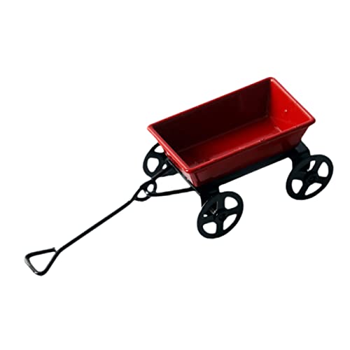 UPKOCH Mini Accessory Trolley Miniature Iron Cart Für Puppenhaus Dekoration Garten Und Mikrolandschaft Realistische Miniaturwagen Für Liebhaber Und Sammler von UPKOCH