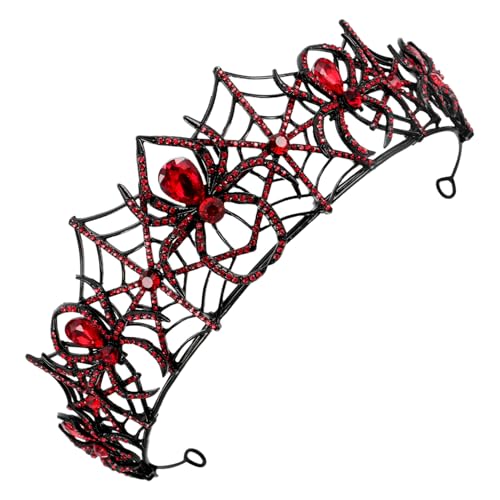 UPKOCH Kronen Haar Accessoire Vintage Krone Haarreif Halloween Kostüm Stirnband Geburtstagskronen Für Damen Mittelalterliche Krone Für Herren Halloween Spinnennetz Haarband von UPKOCH