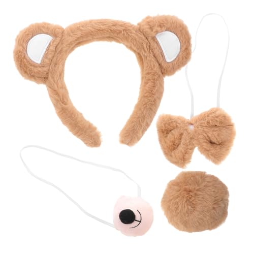 UPKOCH Kuscheliges Bärenkostüm Teilig mit Bärenohren Stirnband Bärennase und Fliege Weiches Plüschmaterial Leicht und Bequem für Cosplay Karneval Halloween und Partyspaß UPKOCH Kuscheliges Bärenkostüm Teilig mit Bärenohren Stirnband Bärennase und Fliege Weiches Plüschmaterial Leicht und Bequem für Cosplay Karneval Halloween und Partyspaß von UPKOCH