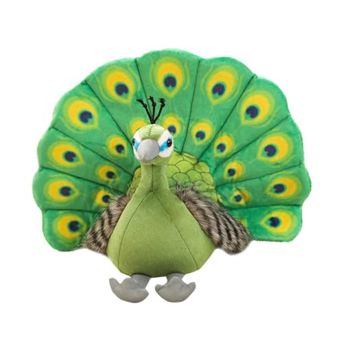 UPKOCH Kuscheliges Realistisch Gestaltetes Pfau Plüschtier Weiches Angenehmes Material Liebevoller Kinderspielzeug und Dekoratives Wohnaccessoire Grün von UPKOCH