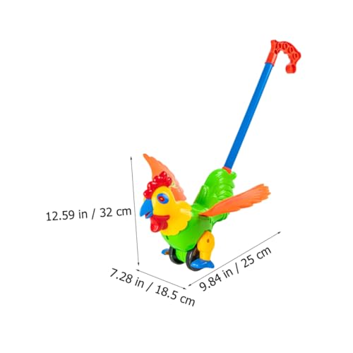 UPKOCH Lauflernhilfe Rooster Design Schiebewagen Lernspielzeug Abnehmbar Kreatives Zieh und Schiebespielzeug Für Kleinkinder Koordination Und Beinmuskulatur Zufällige von UPKOCH