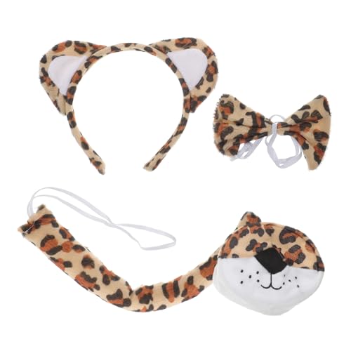 UPKOCH Leoparden Kostüm Set Teilig mit Leoparden Ohren Haarreif Nasenprop Fliege und Geeignet für Kostüm Halloween Verkleidung Tier Cosplay Zubehör von UPKOCH