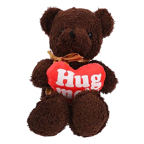 UPKOCH Liebe Bärenpuppe Plüsch Mädchen Kinderspielzeug Mädchenpuppen kuschelbären Geschenkideen Valentinstag liebesgeschenk gefüllte Puppendekoration Flauschige Bärenpuppe Brown von UPKOCH