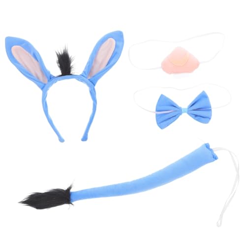 UPKOCH Lustiges Esel Tierkostüm mit Tierischem Haarreif Fliege Nase und für Halloween Party Atmungsaktives Material Unisex Kostümzubehör für Erwachsene von UPKOCH