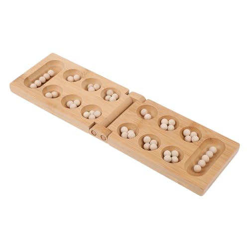 UPKOCH Mancala Strategiespiel Klappbar aus Holz mit Sicheren Natursteinen Gedächtnistraining für Familien Einfaches Lernspiel für Junge Mädchen und Jungen für Eltern Junge Mädchen von UPKOCH