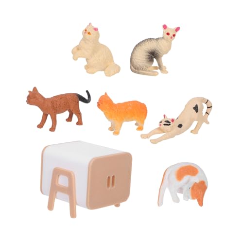 UPKOCH Maßstab Realistische Kunststoff-Katzen für Puppenhaus-deko Interaktives für Kuchen-Dekoration Geburtstags Weihnachtsfeier Zubehör von UPKOCH