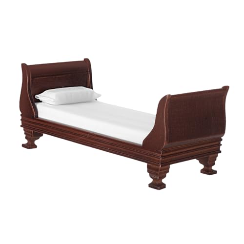 UPKOCH Maßstab Realistisches Puppenhaus möbel Langlebiges Holzspielzeug für Puppenhaus Schlafzimmer Kreatives Rollenspiel Detailgetreues Mini Bett von UPKOCH