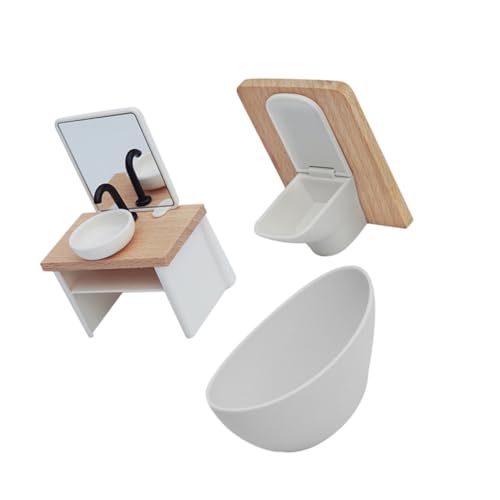 UPKOCH Maßstab Stabil Kunststoff Holz Toilette Waschbecken Dusche Für Rollenspiel Kreatives UPKOCH Maßstab Stabil Kunststoff Holz Toilette Waschbecken Dusche Für Rollenspiel Kreatives von UPKOCH