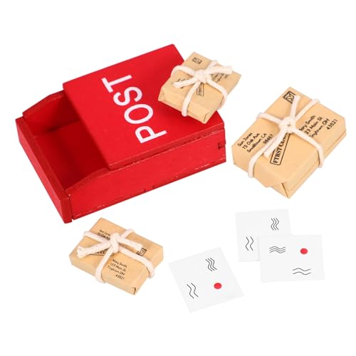 UPKOCH Maßstab mit Mini Papierbriefen und Postpaket Detailreiche Realistische Dekoration für Puppenhaus Mikro Szene DIY Basteln und Miniatur Accessoires von UPKOCH