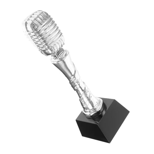 UPKOCH Mikrofon Imitationstrophäe Sängertrophäe Karaoke Requisiten Cheerleader Trophäe Vintage Mikrofontrophäe Auszeichnung Musik Anerkennungspreis Gesangs Performance Trophäen von UPKOCH