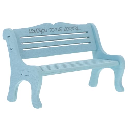 UPKOCH Mini-Bänke Ornamente kleine Puppenstubenmöbel Mini -Hausmöbel Mini -Bank Miniatur-Bankdekor Mini-Puppenhausmöbel Mini Möbelartikel Miniaturbank für Puppenhaus Holz Blau von UPKOCH