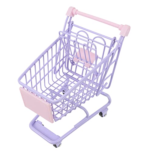 UPKOCH Mini Einkaufswagen Miniatur Einkaufswagen Spielspielzeug Modell Einkaufswagengriffe Kinderwagen Mädchen Winziger Süßer Einkaufswagen Räder Lebensmittelgeschäft Zum von UPKOCH