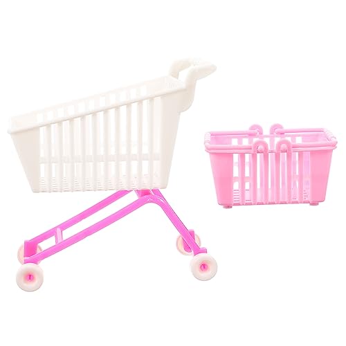 UPKOCH Mini Einkaufswagen Miniatur Warenkorb für Puppenhaus Dekoration Schreibtisch Organizer Zufällige Farben für Rollenspiele und Aufbewahrung Zufällige Farbe Zufällige Farbe von UPKOCH