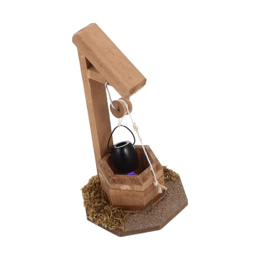 UPKOCH Mini-Garten im Freien dekorativer Miniaturbrunnen versorgen lebendiger Miniaturbrunnen Kinderaccessoire zarter Miniaturbrunnen Kinderzubehör Kinderversorgung Holz von UPKOCH