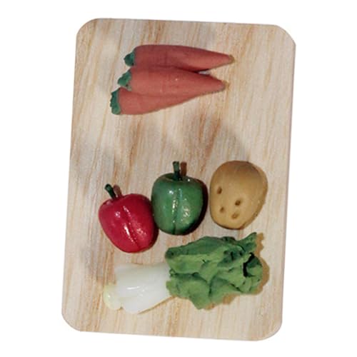 UPKOCH Mini-Gemüse-Schneidebrett Mini-Holzschneidebrettmodell Küche Geschirr Spielzeug Spielset aus Holz Spielzeuge Miniatur-Spielzeug Mini-Schneidebrett-Modell Schatz Schneidbrett Ob11 von UPKOCH