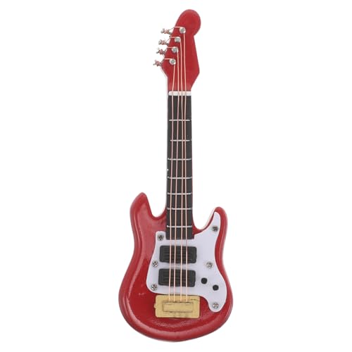 UPKOCH Mini-Gitarre: Miniatur-Gitarrenmodell, kleines Musikinstrument, Kleiner klassischer Bass, 1:12, Schreibtisch-Dekoration, Sammlerfigur für Puppenhaus-Ausstellung von UPKOCH