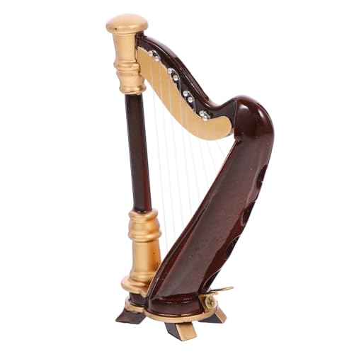 UPKOCH Mini-Harfe kollegen Familiar Harfenfigur Musikalisches Miniaturinstrument tischdeko esstisch Flöteninstrument klein Punktzahl Leier Replik Harfe Musikinstrument Harfe Kleber von UPKOCH