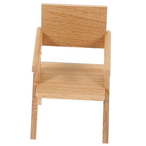UPKOCH Mini Holzstuhl Modell Puppenhaus Mini Möbel Stuhl Miniatur Holz Stuhl Modell von UPKOCH