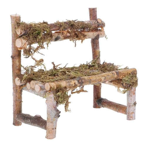 UPKOCH Miniatur-holzstuhl Für Puppenhaus- Realistische Mini-Bank Für Schaufensterdekoration Mikrolandschaften von UPKOCH
