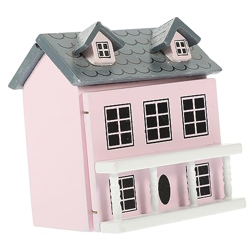 UPKOCH Mini Holzvilla Modell Puppenhaus Dekoration Handgefertigte Miniaturvilla mit Romantischem Design Lebensecht und Vielseitig als Tischdeko oder für Sammler Geeignet Zarte von UPKOCH