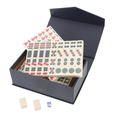 UPKOCH Mini Mahjong Spielset Kompaktes Tragbares Mahjong mit Solider Gravur Melaminbeschichtete Verschleißfeste Spielsteine für Reisen Camping Wohnheime und Gesellige Familienrunden von UPKOCH