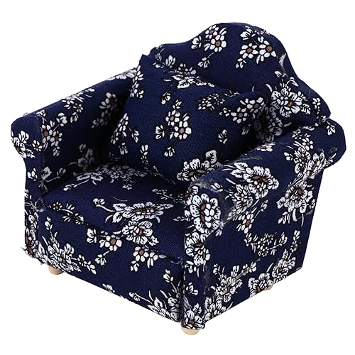 UPKOCH Mini-Sofa Puppe Häuser Miniatur Modellsofa Sofa-Modell Spielhaus Sofa Dorf Hu Tongmu Blue von UPKOCH