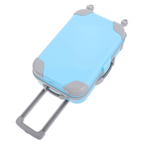 UPKOCH Mini Trolley Koffer Miniatur Koffer Puppenhaus Koffer Mini Modell Mini Gepäck Mein Puppenkleidung Puppenhaus Zubehör Puppenhaus Zubehör Himmelblau von UPKOCH