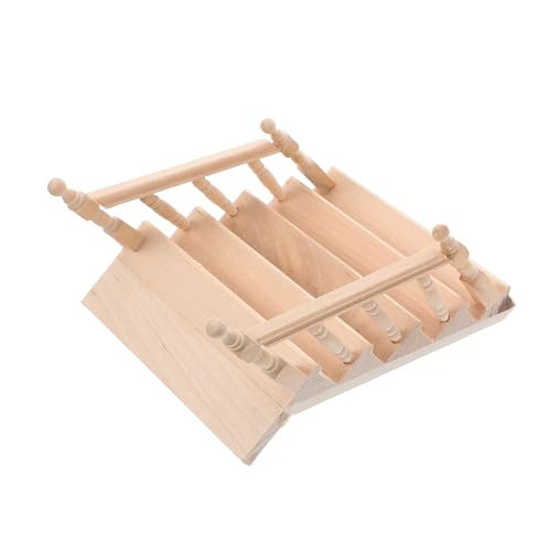 UPKOCH Mini-kleinmöbeltreppe Puppenhausmöbel Tür Hängende Dekoration Mini-Mixer Mini-Puppen Mini-Tasche Schlüsselanhänger Innere Puppen Wohnkultur Zuhause Puppen Light Brown Hölzern von UPKOCH